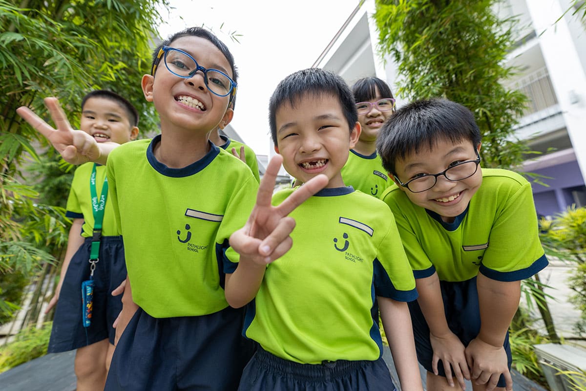 Students Waving